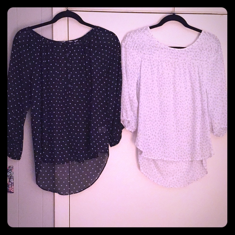 LC Lauren Conrad sheer blouse Lot of 2 xm likenew